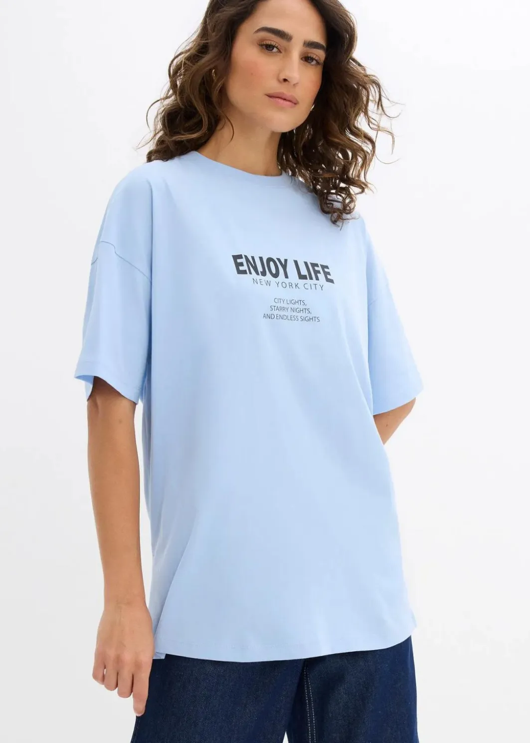 Damen bonprix Shirts & Tops|Nachhaltigere Materialien|Oversize-Shirt aus reiner Bio-Baumwolle