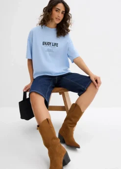 Damen bonprix Shirts & Tops|Nachhaltigere Materialien|Oversize-Shirt aus reiner Bio-Baumwolle