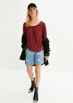 Damen bonprix Shirts & Tops|Oversize-Shirt aus Viskose-Mix