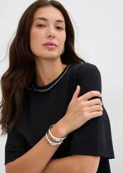 Best Oversize-Shirt mit Perlenbesatz Damen Shirts & Tops|Nachhaltigere Materialien