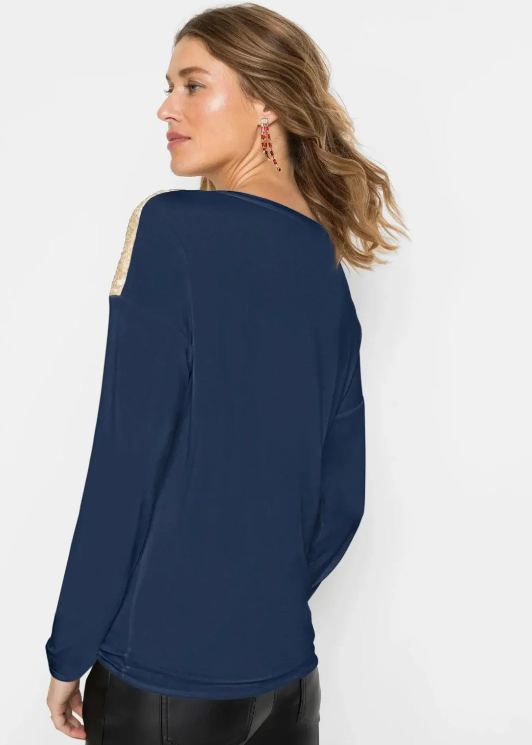 Discount Oversize-Shirt mit Weihnachtsmotiv und schönen Pailletten Damen Shirts & Tops