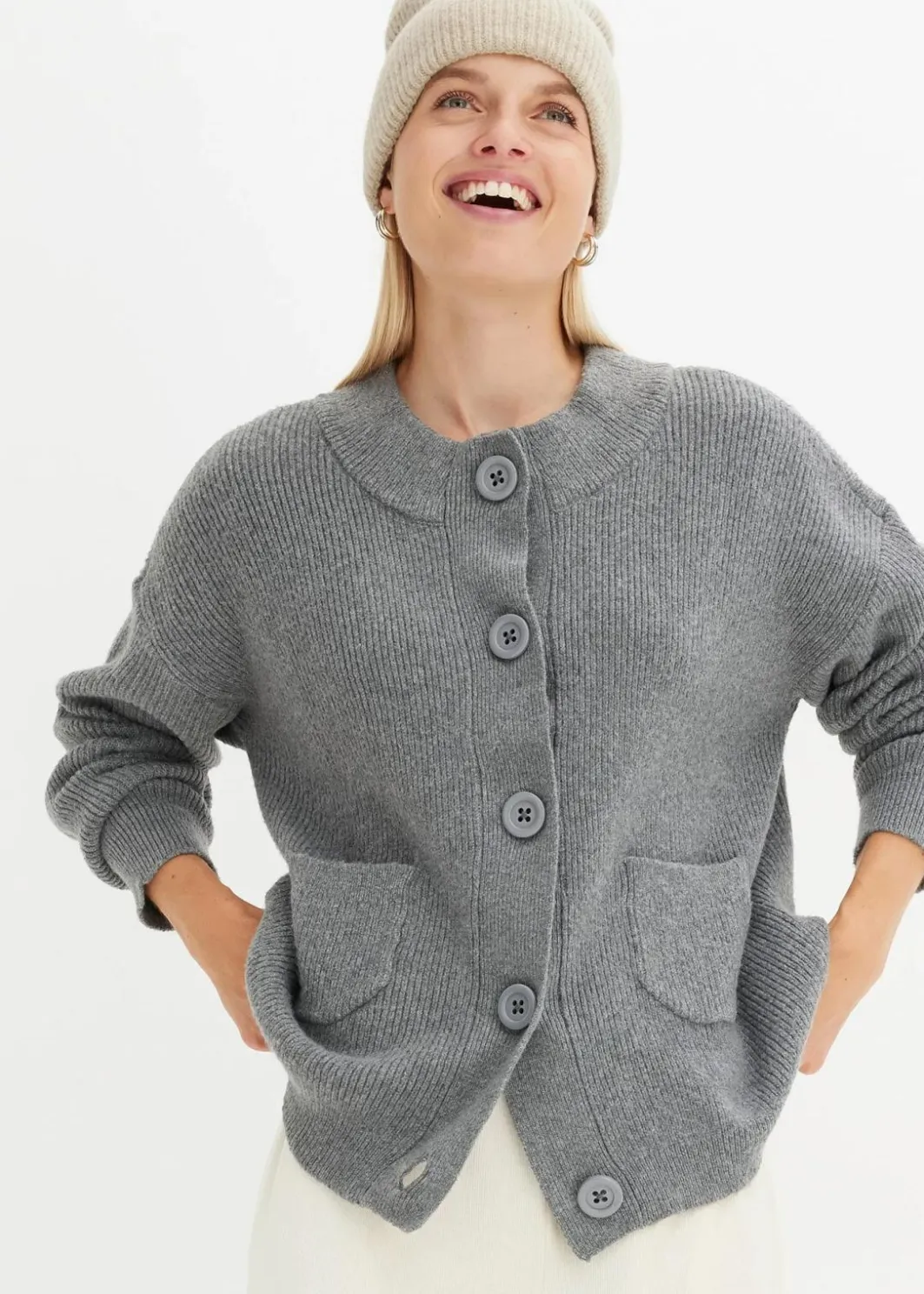 Damen bonprix Pullover & Strickjacken|Bekleidung·Jeans|Oversize-Strickjacke