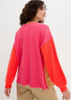 Sale Oversize-Strickjacke mit Color-Blocking Damen Bekleidung·Umstandsmode|Bekleidung·Jeans