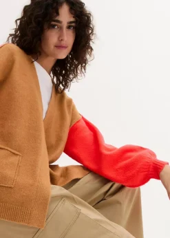 Sale Oversize-Strickjacke mit Color-Blocking Damen Bekleidung·Umstandsmode|Bekleidung·Jeans