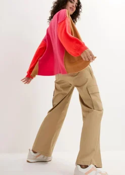 Sale Oversize-Strickjacke mit Color-Blocking Damen Bekleidung·Umstandsmode|Bekleidung·Jeans