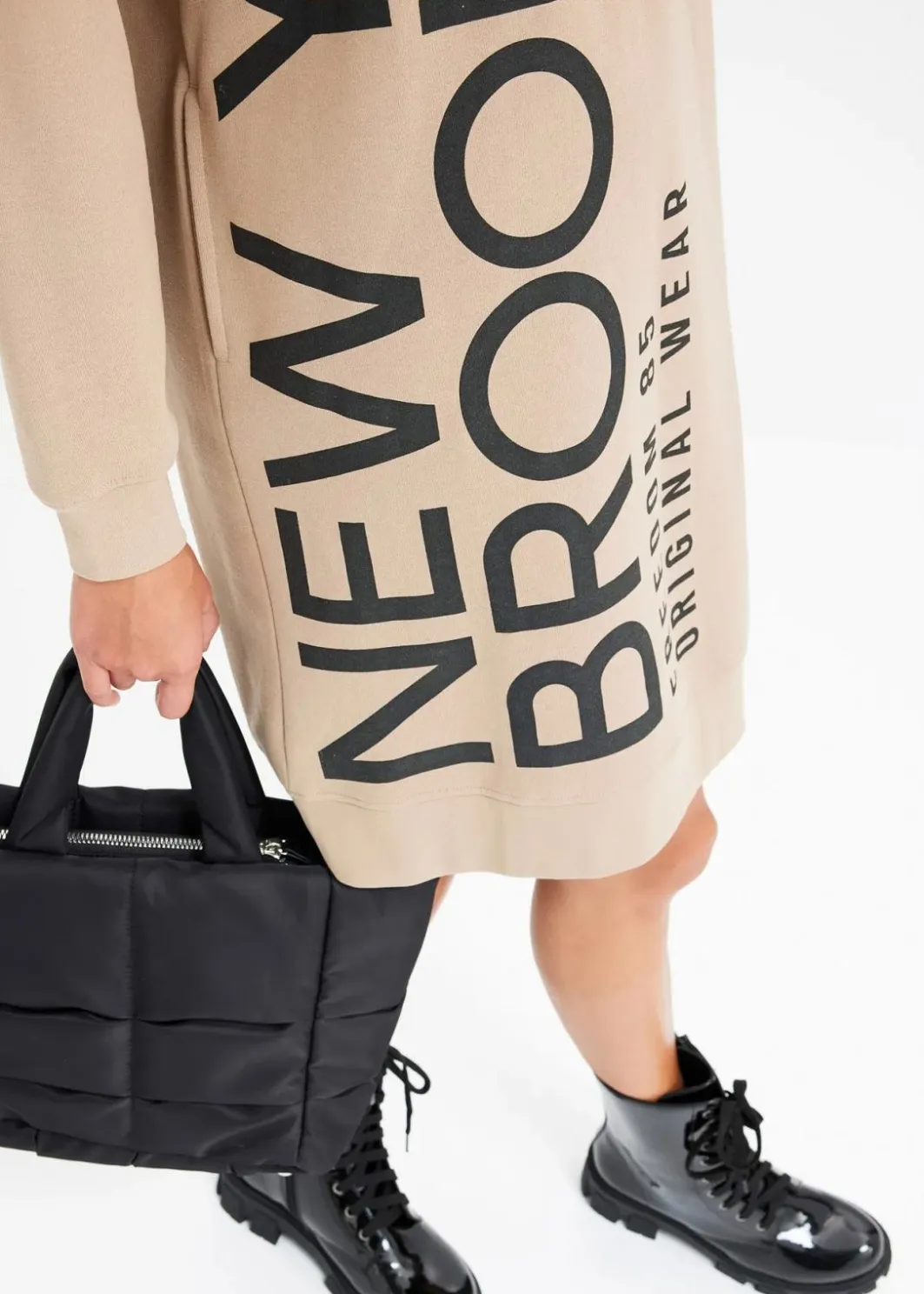 Online Oversize-Sweatkleid aus weichem Baumwoll-Mix Damen Kleider|Sweat