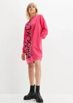 Damen bonprix Kleider|Sweat|Oversize-Sweatkleid aus weichem Baumwoll-Mix