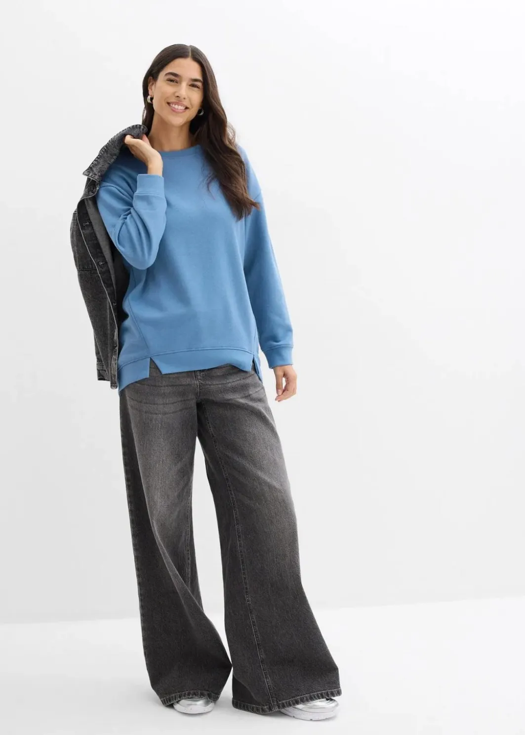 Damen bonprix Sweat|Nachhaltigere Materialien|Oversize-Sweatshirt