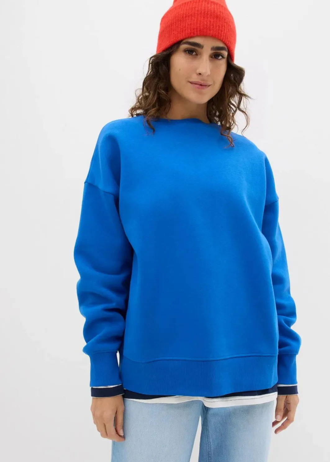 Damen bonprix Sweat|Basics|Oversize-Sweatshirt