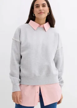 Damen bonprix Bekleidung·Blusen & Tuniken|Sweat|Oversize-Sweatshirt aus Baumwoll-Mix