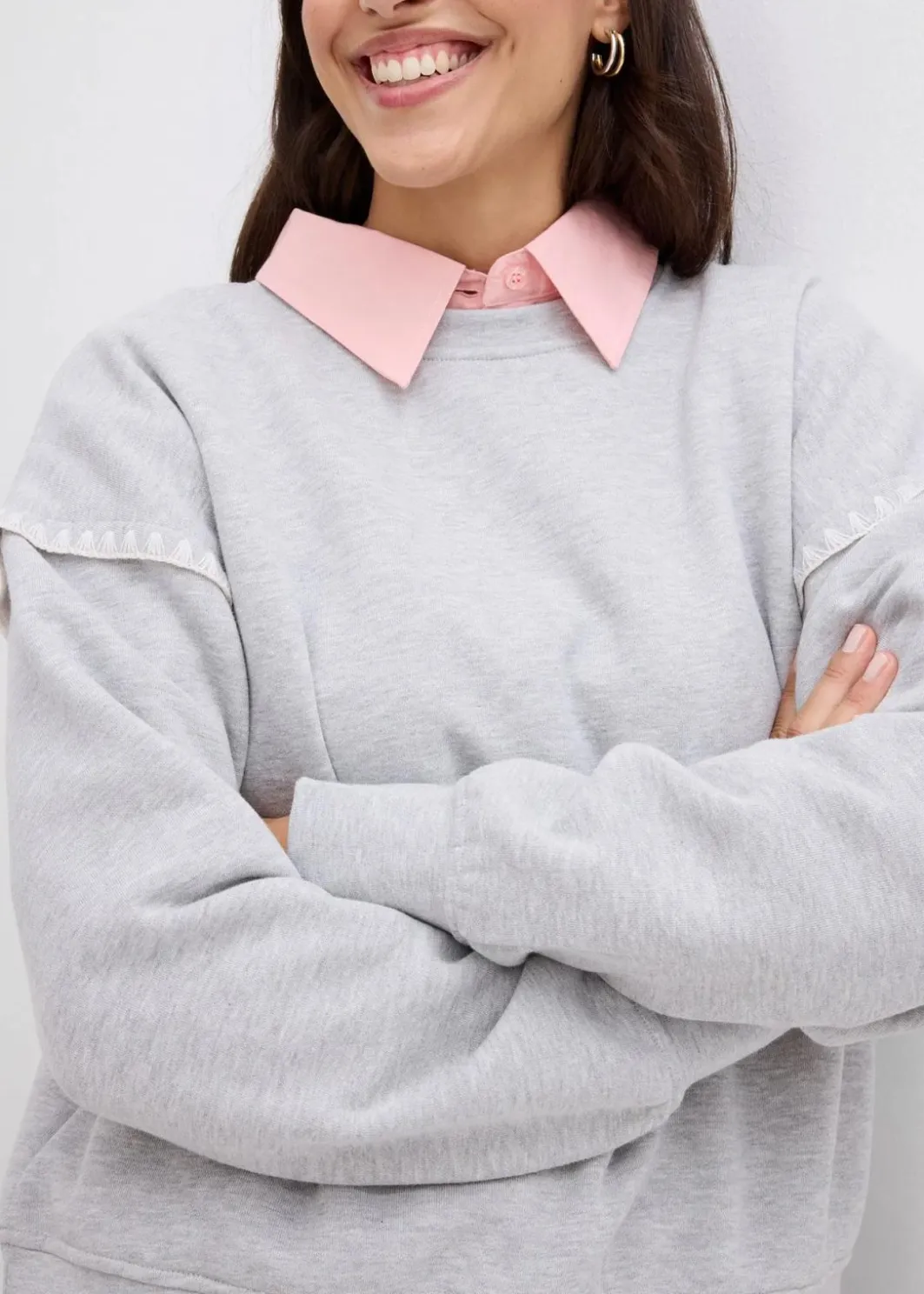 Damen bonprix Bekleidung·Blusen & Tuniken|Sweat|Oversize-Sweatshirt aus Baumwoll-Mix