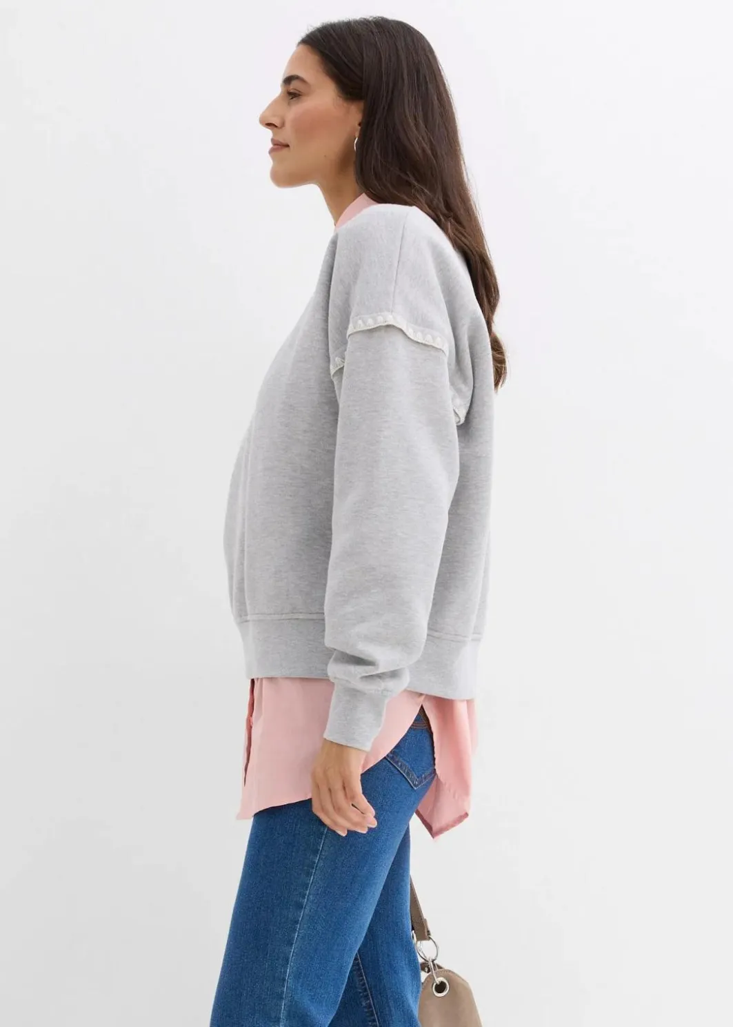 Damen bonprix Bekleidung·Blusen & Tuniken|Sweat|Oversize-Sweatshirt aus Baumwoll-Mix