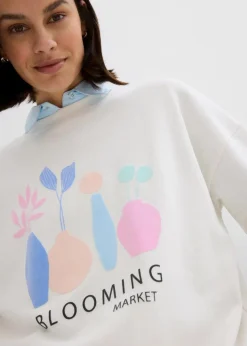Outlet Oversize-Sweatshirt aus Baumwoll-Mix Damen Sweat|Bekleidung·Blusen & Tuniken