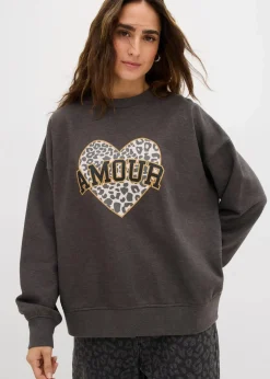 New Oversize-Sweatshirt aus Baumwoll-Mix Damen Sweat|Bekleidung·Blusen & Tuniken