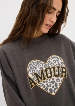 New Oversize-Sweatshirt aus Baumwoll-Mix Damen Sweat|Bekleidung·Blusen & Tuniken