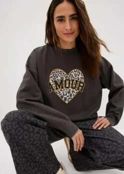New Oversize-Sweatshirt aus Baumwoll-Mix Damen Sweat|Bekleidung·Blusen & Tuniken