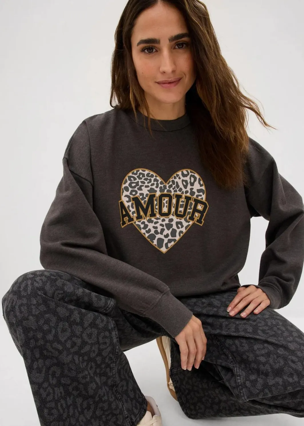 New Oversize-Sweatshirt aus Baumwoll-Mix Damen Sweat|Bekleidung·Blusen & Tuniken