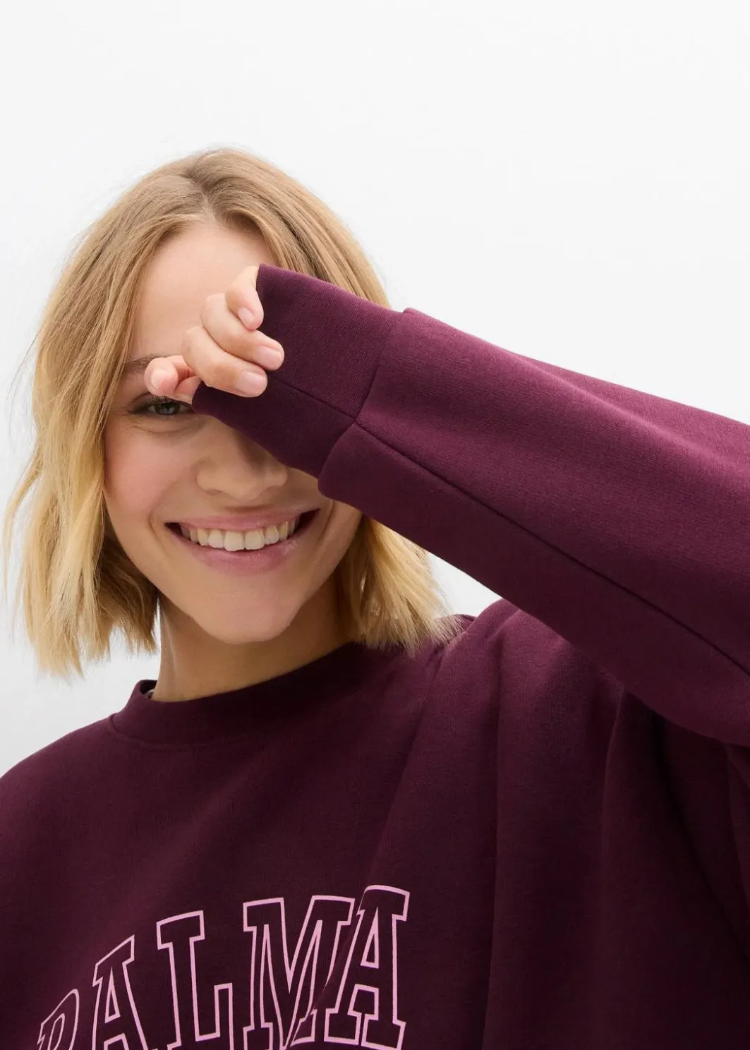 Damen bonprix Sweat|Bekleidung·Blusen & Tuniken|Oversize-Sweatshirt aus Baumwoll-Mix
