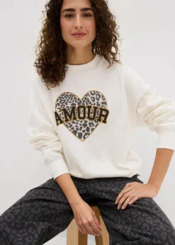 Damen bonprix Bekleidung·Blusen & Tuniken|Sweat|Oversize-Sweatshirt aus Baumwoll-Mix