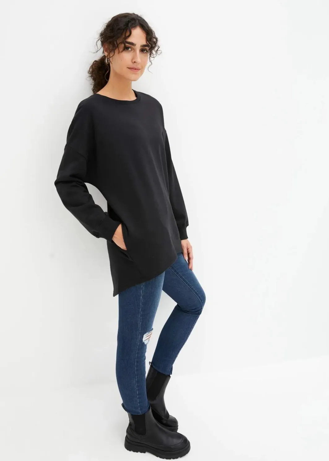 Outlet Oversize-Sweatshirt aus reiner Baumwolle Damen Sweat|Bekleidung·Blusen & Tuniken