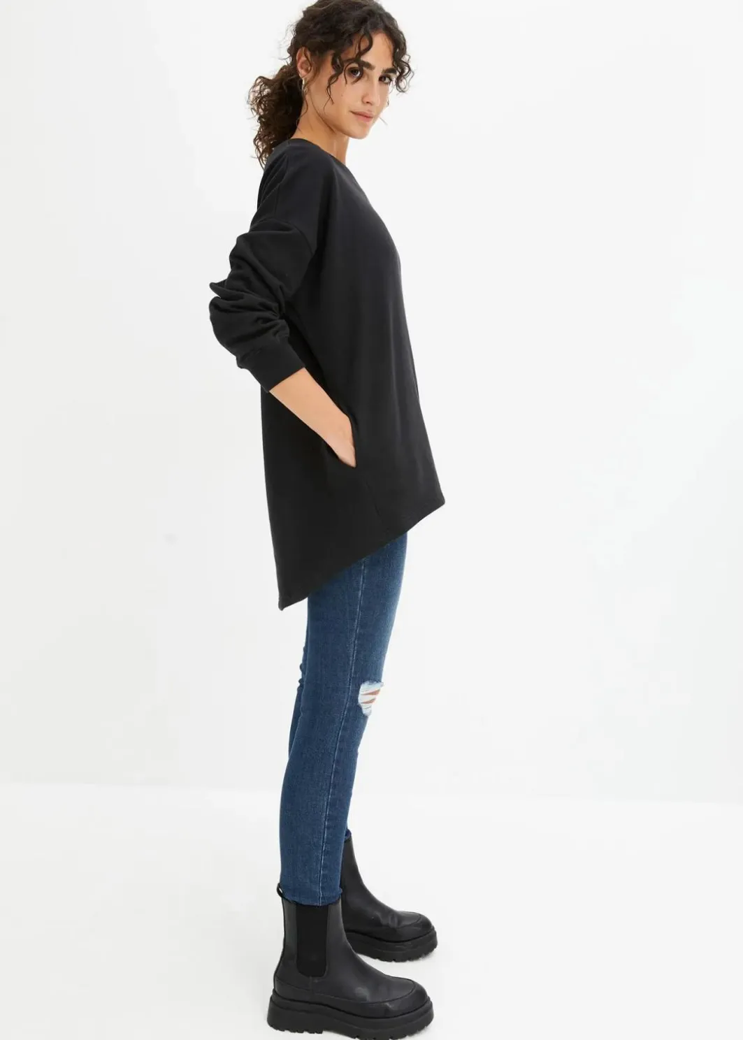 Outlet Oversize-Sweatshirt aus reiner Baumwolle Damen Sweat|Bekleidung·Blusen & Tuniken