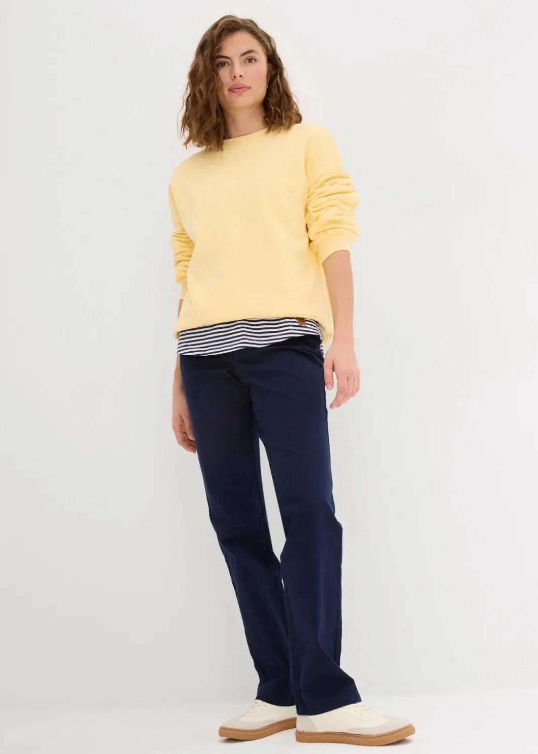 Damen bonprix Sweat|Basics|Oversize-Sweatshirt aus reiner Baumwolle