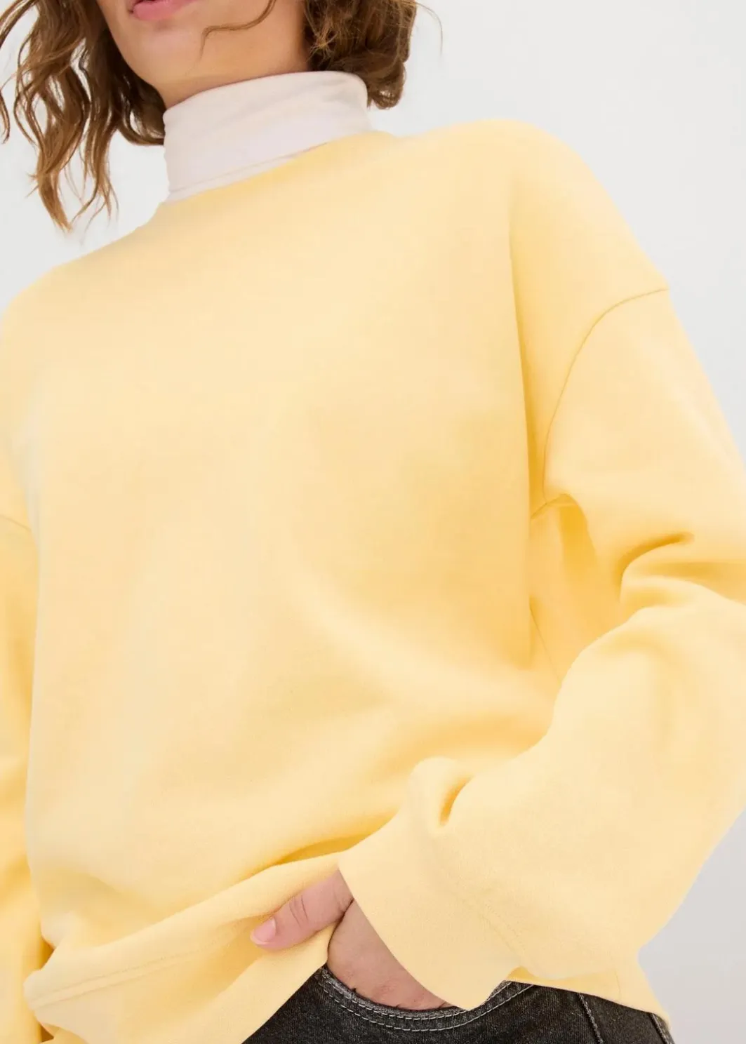 Damen bonprix Sweat|Basics|Oversize-Sweatshirt aus reiner Baumwolle