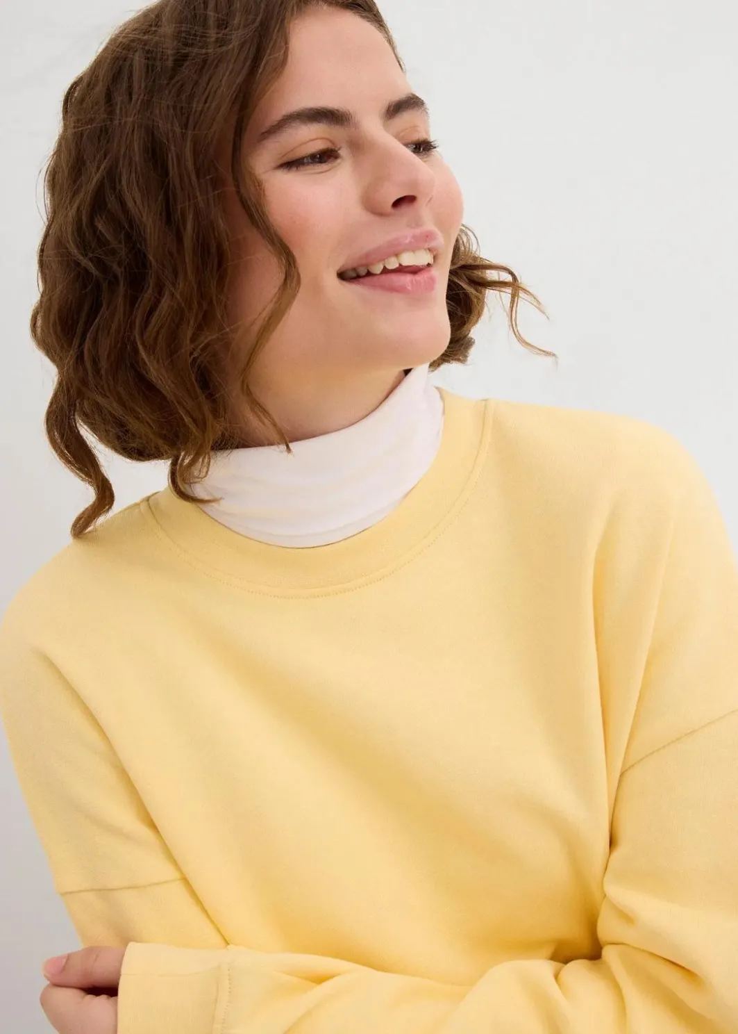 Damen bonprix Sweat|Basics|Oversize-Sweatshirt aus reiner Baumwolle