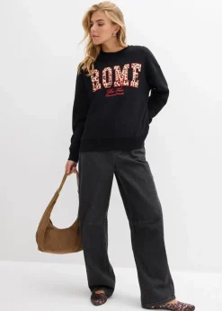 Damen bonprix Sweat|Nachhaltigere Materialien|Oversize-Sweatshirt aus reiner Bio-Baumwolle