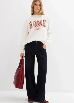 Damen bonprix Bekleidung·Blusen & Tuniken|Nachhaltigere Materialien|Oversize-Sweatshirt aus reiner Bio-Baumwolle