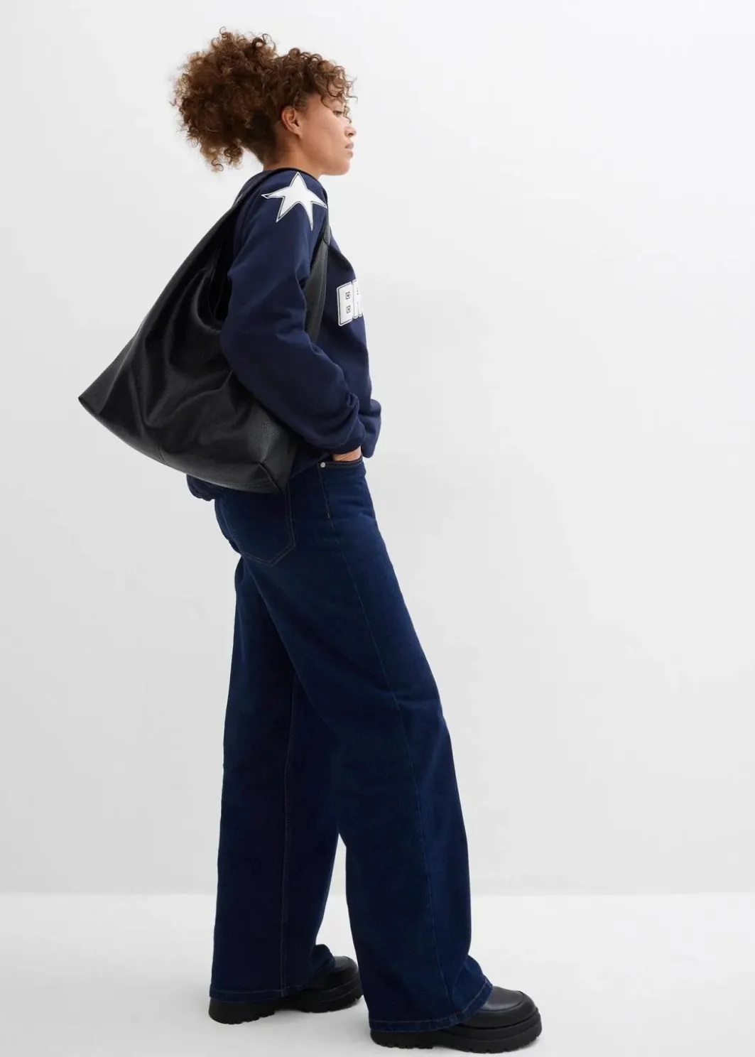 Damen bonprix Bekleidung·Blusen & Tuniken|Sweat|Oversize-Sweatshirt aus weichem Baumwoll-Mix