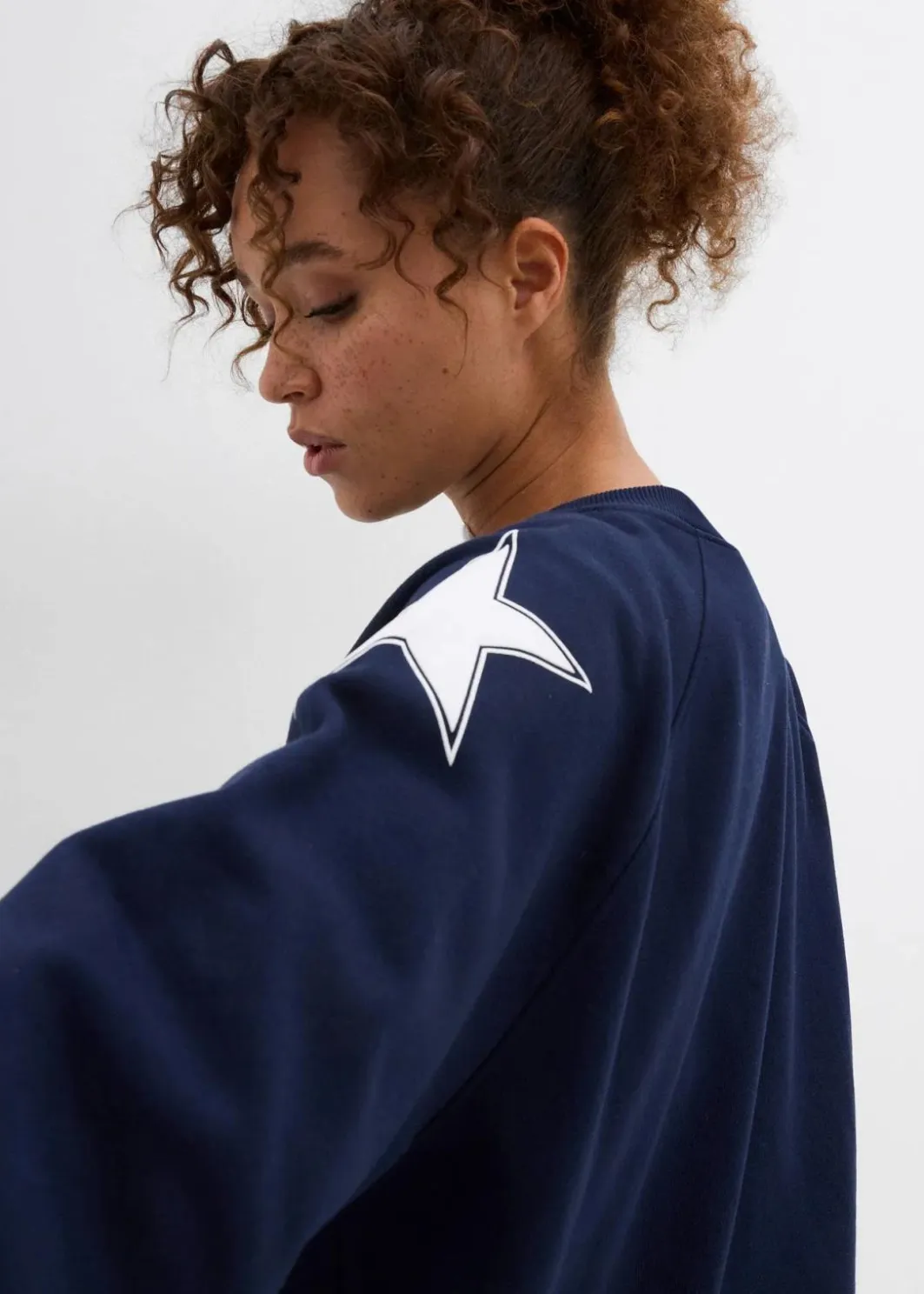 Damen bonprix Bekleidung·Blusen & Tuniken|Sweat|Oversize-Sweatshirt aus weichem Baumwoll-Mix