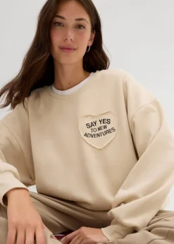 Outlet Oversize-Sweatshirt aus weichem Baumwoll-Mix Damen Bekleidung·Blusen & Tuniken|Sweat