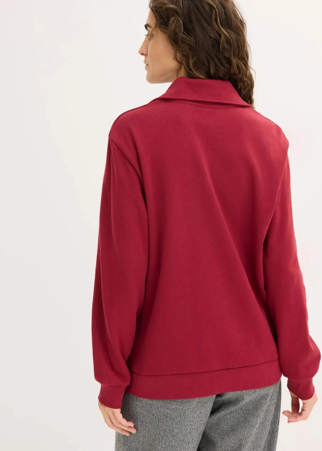 Outlet Oversize-Sweatshirt mit Reißverschluss Damen Nachhaltigere Materialien