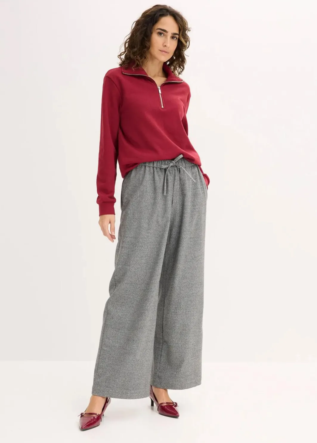 Outlet Oversize-Sweatshirt mit Reißverschluss Damen Nachhaltigere Materialien