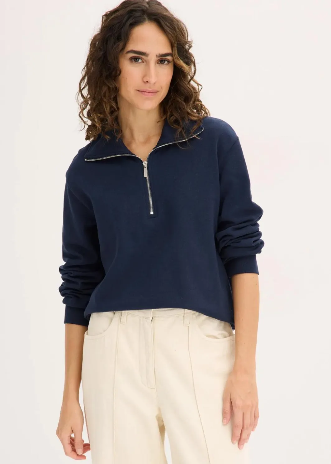 Clearance Oversize-Sweatshirt mit Reißverschluss Damen Nachhaltigere Materialien