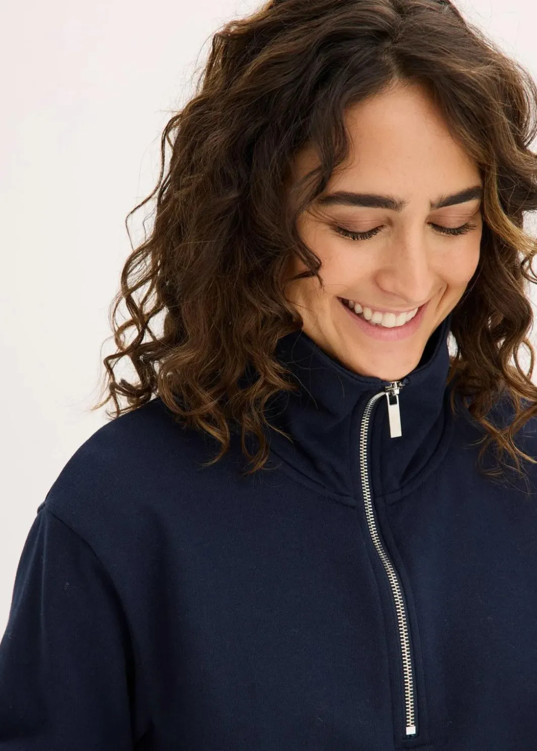Clearance Oversize-Sweatshirt mit Reißverschluss Damen Nachhaltigere Materialien