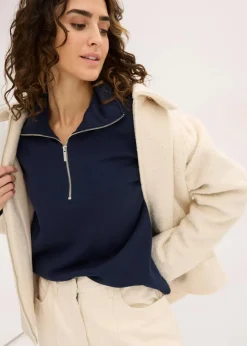 Clearance Oversize-Sweatshirt mit Reißverschluss Damen Nachhaltigere Materialien