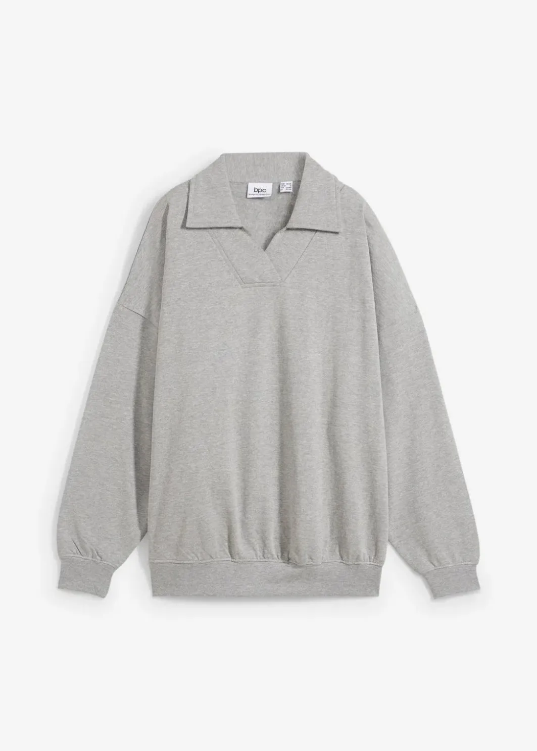 Hot Oversize-Sweatshirt mit V-Ausschnitt und Polokragen Damen Sweat|Nachhaltigere Materialien