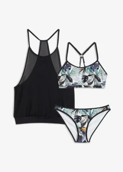 Damen bonprix Tankinis|Bademode·Tankinis|Oversize-Tankini mit Bustier-Bikinioberteil (3-tlg.Set)