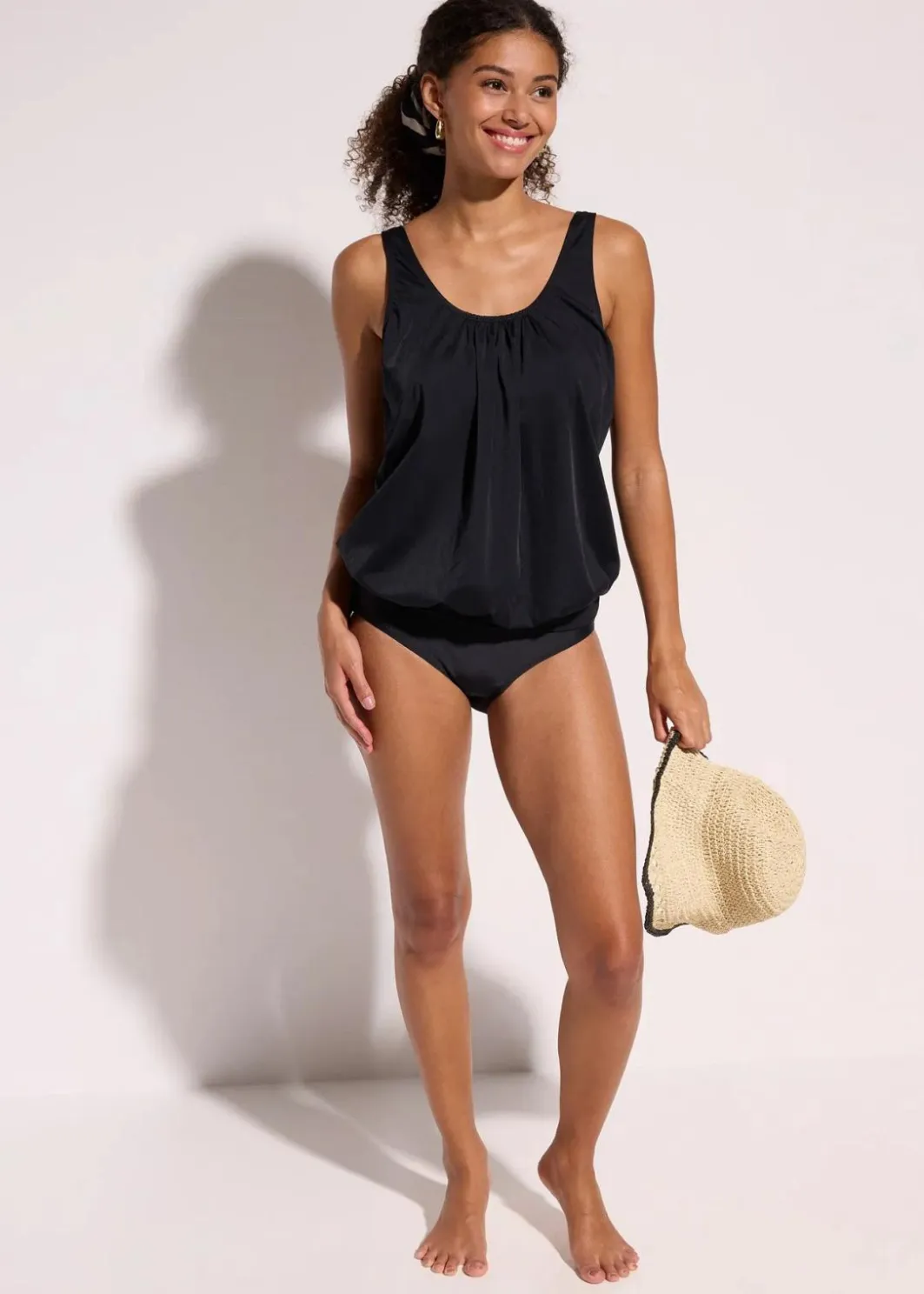 Outlet Oversize-Tankinioberteil in Ballonform Damen Nachhaltigere Materialien|Bademode·Tankinis