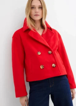 Damen bonprix Nachhaltigere Materialien|Jacken & Mäntel|Oversize-Trenchjacke in Wolloptik