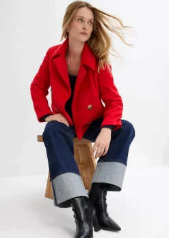 Damen bonprix Nachhaltigere Materialien|Jacken & Mäntel|Oversize-Trenchjacke in Wolloptik