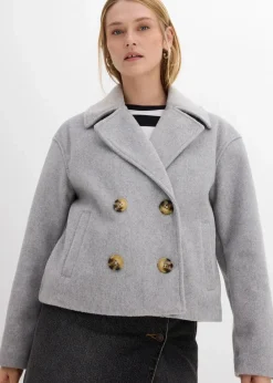Damen bonprix Bekleidung·Hosen|Jacken & Mäntel|Oversize-Trenchjacke in Wolloptik