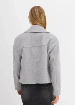 Damen bonprix Bekleidung·Hosen|Jacken & Mäntel|Oversize-Trenchjacke in Wolloptik