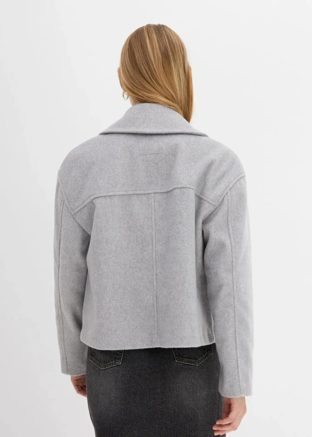 Damen bonprix Bekleidung·Hosen|Jacken & Mäntel|Oversize-Trenchjacke in Wolloptik