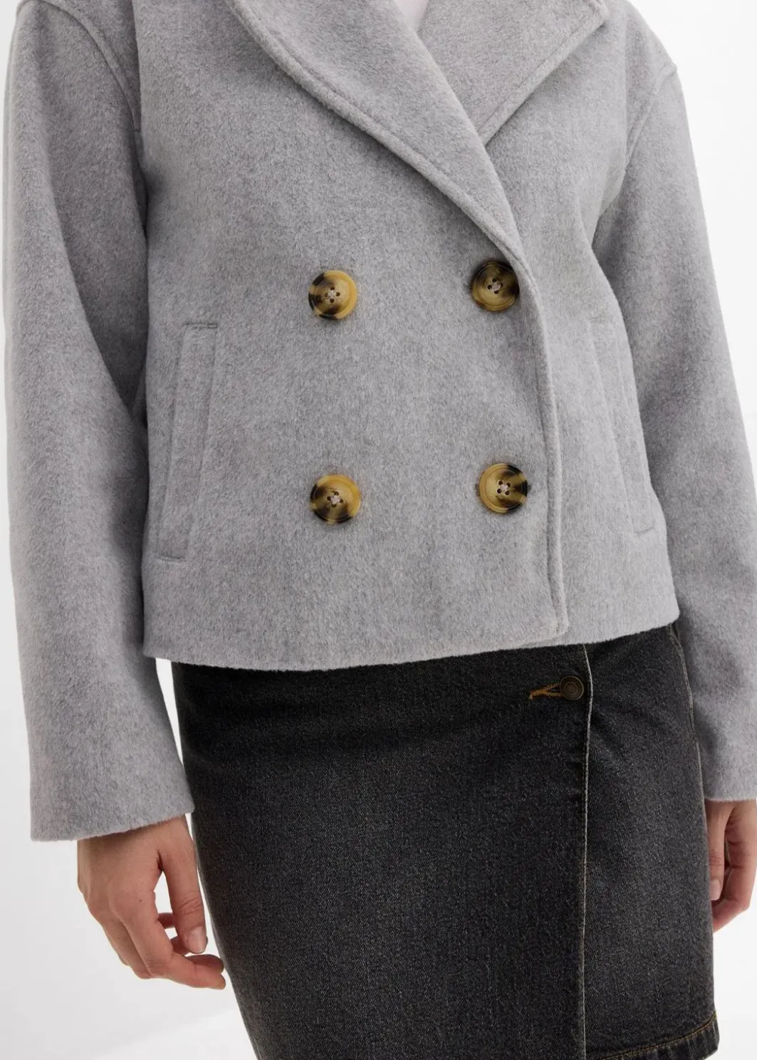 Damen bonprix Bekleidung·Hosen|Jacken & Mäntel|Oversize-Trenchjacke in Wolloptik