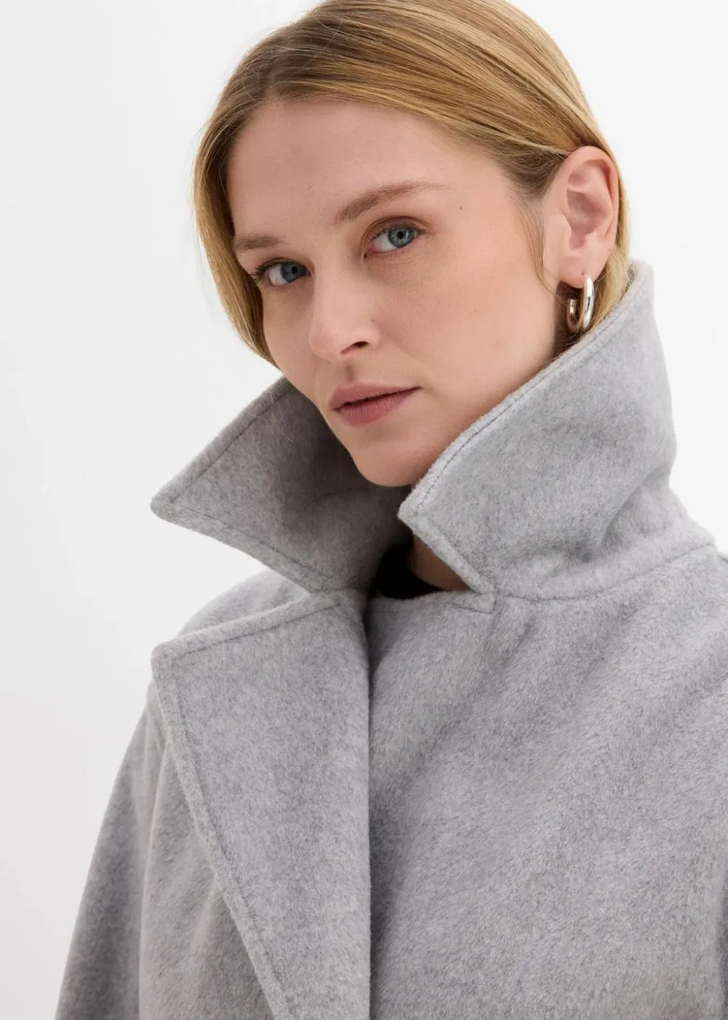Damen bonprix Bekleidung·Hosen|Jacken & Mäntel|Oversize-Trenchjacke in Wolloptik