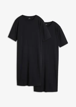 Damen bonprix Bekleidung·Röcke|Bekleidung·Pullover & Strickjacken|Oversize-T-Shirtkleid aus reiner Baumwolle (2er Pack)