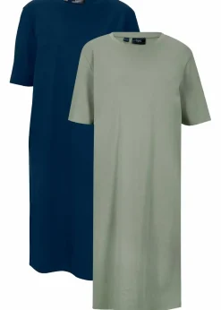 Clearance Oversize-T-Shirtkleid aus reiner Baumwolle (2er Pack) Damen Kleider|Basics